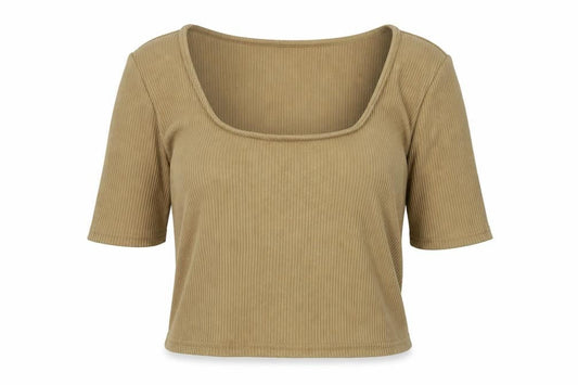 H&M Womens Brown Cotton Basic Polo Size M Round Neck