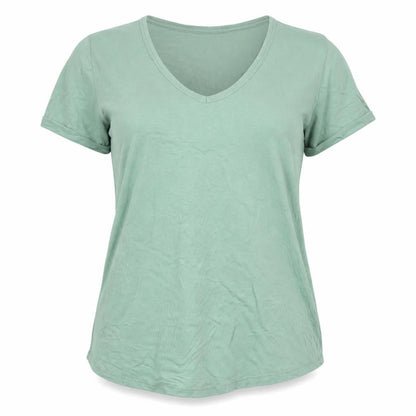 Dotti Womens Green Cotton Basic Polo Size M V-Neck