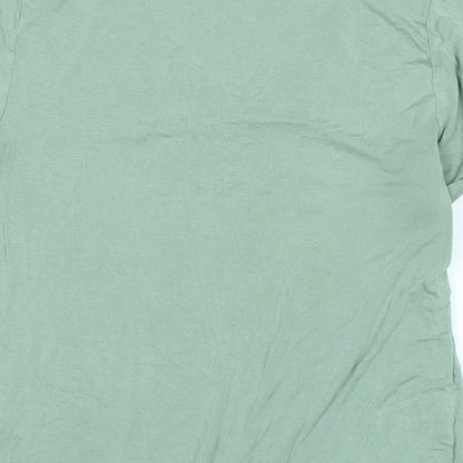 Dotti Womens Green Cotton Basic Polo Size M V-Neck