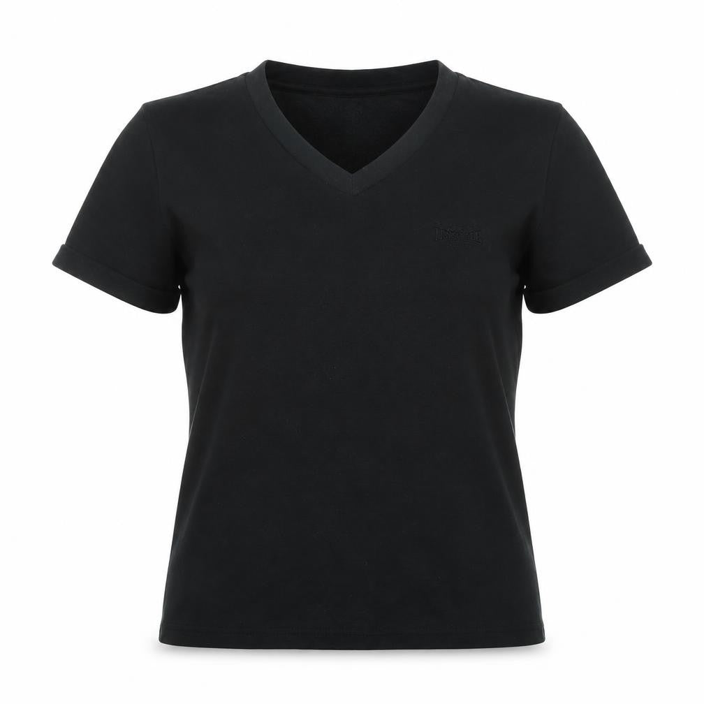 Womens UK Size 10 Lonsdale Black Basic T-Shirt