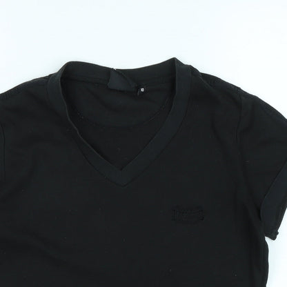 Womens UK Size 10 Lonsdale Black Basic T-Shirt