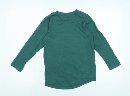 Cool Club Boys Green Cotton Pullover T-Shirt Size 8 Years Crew Neck