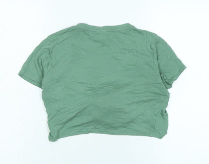 Womens UK Size 8 ASOS Green Wrap T-Shirt