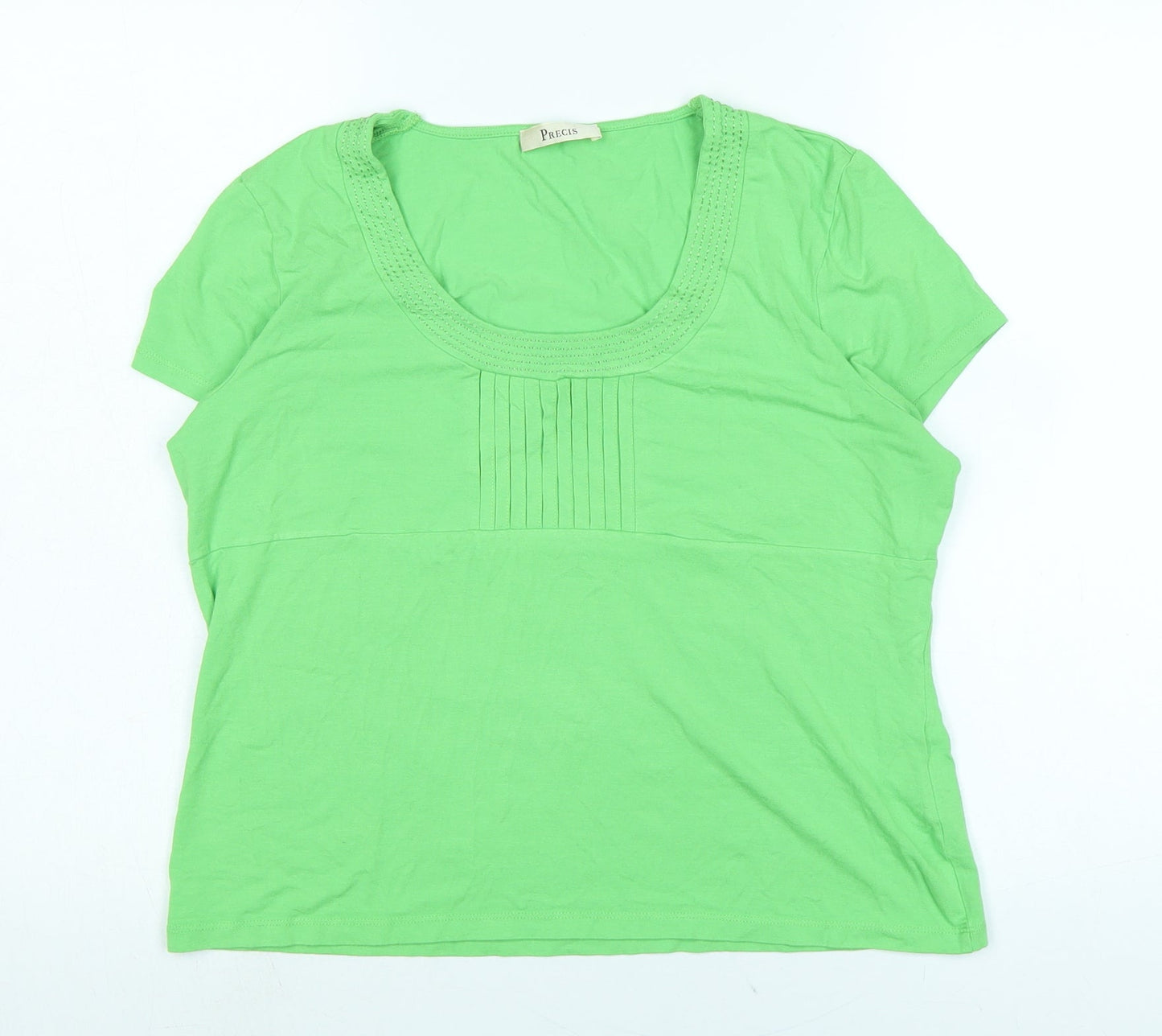Womens UK Size L Precis Green Basic T-Shirt