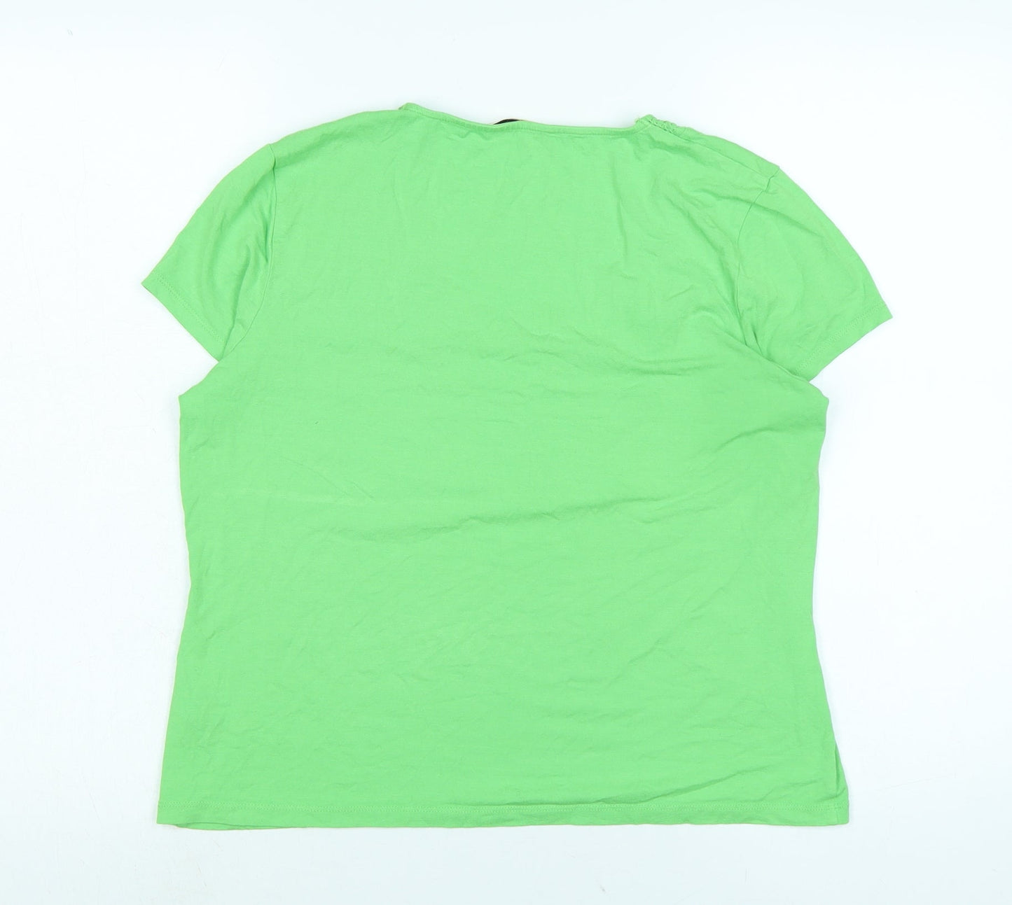 Womens UK Size L Precis Green Basic T-Shirt