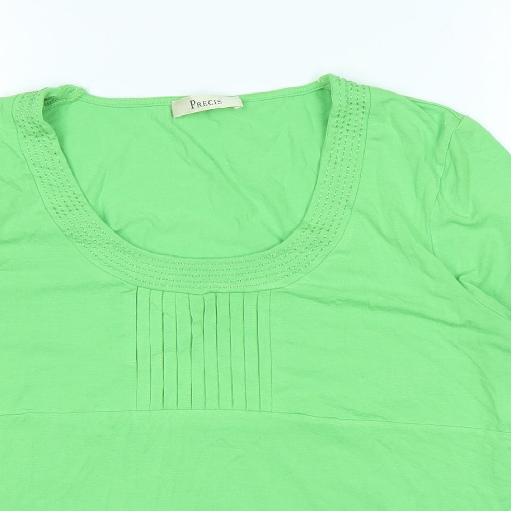 Womens UK Size L Precis Green Basic T-Shirt