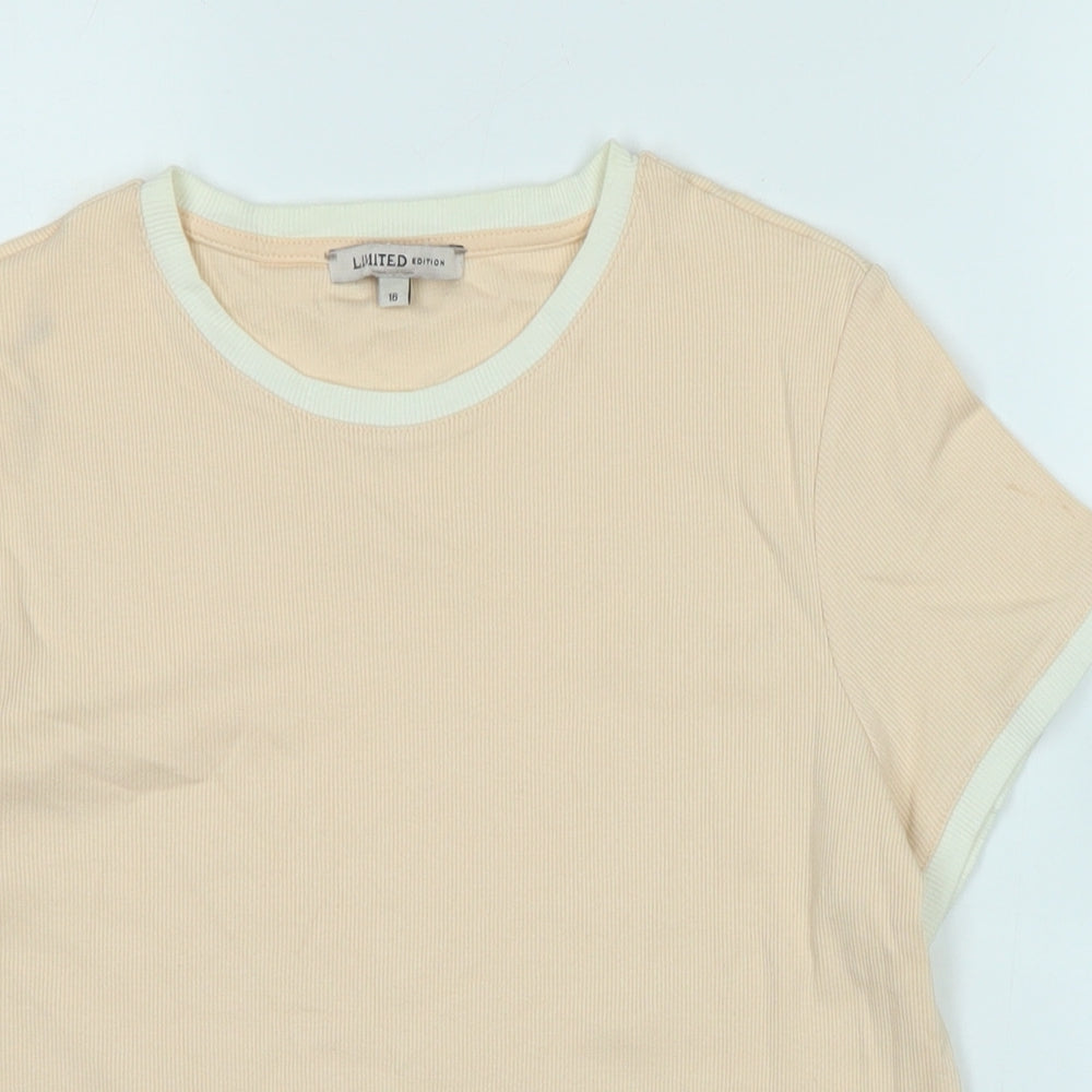 Womens UK Size 16 Marks and Spencer Orange Basic T-Shirt