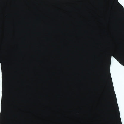 LK Bennet Womens Black Viscose Jersey T-Shirt Size XS Scoop Neck