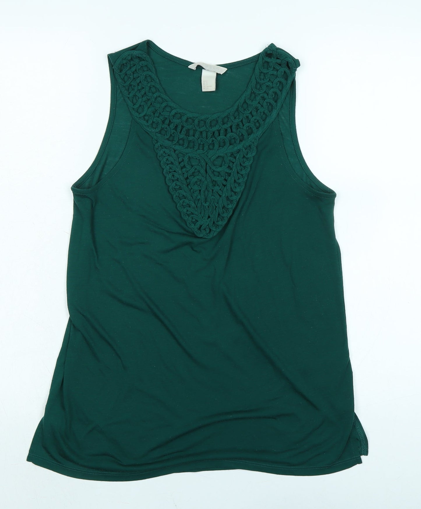 Womens UK Size S H&M Green Basic Tank