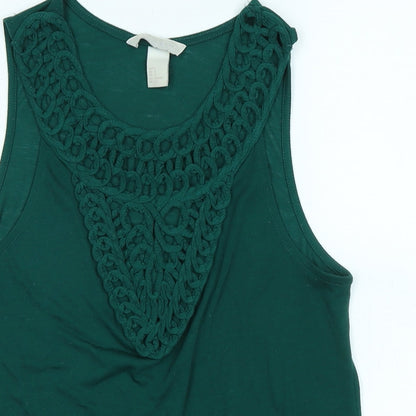 Womens UK Size S H&M Green Basic Tank