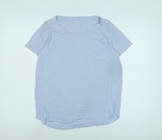 Womens UK Size M Hollister Blue Basic T-Shirt