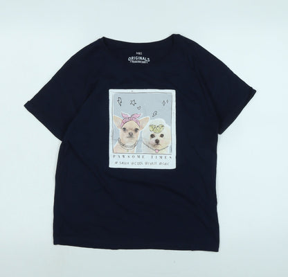 Womens UK Size 12 Marks and Spencer Blue Basic T-Shirt