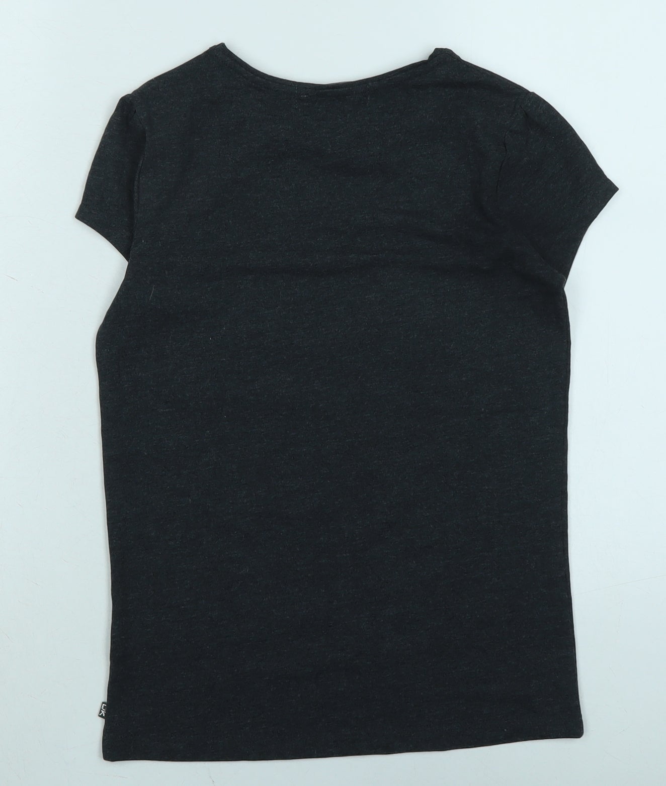Fashion House Girls Blue Cotton Basic T-Shirt Size 14 Years Crew Neck