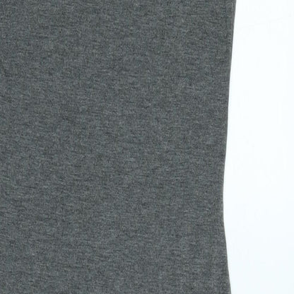 Boohoo Womens Grey Cotton Bodycon Size 10 Mock Neck
