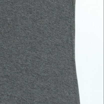 Boohoo Womens Grey Cotton Bodycon Size 10 Mock Neck