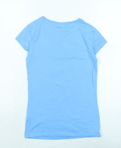 Doraemon Girls Blue Cotton Basic T-Shirt Size XS Crew Neck