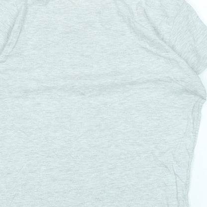 Love B Soul Womens Grey Cotton Basic Polo Size M Crew Neck