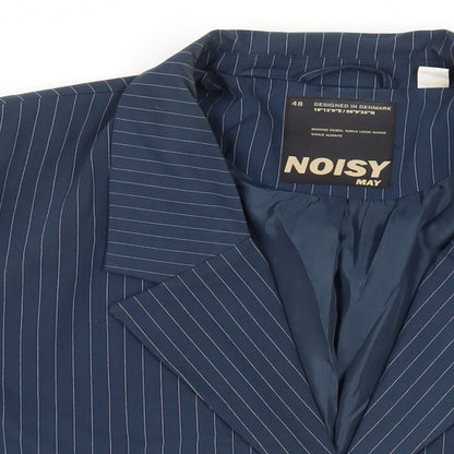 Noisy may Womens Blue Striped Jacket Blazer Size 20 Button