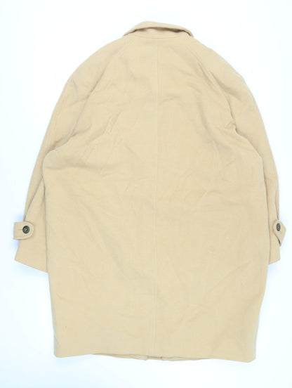 Huberman Womens Yellow Overcoat Coat Size L Zip - Duffle Coat