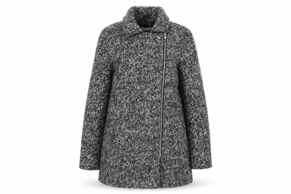 H&M Womens Grey Overcoat Coat Size 12 Zip