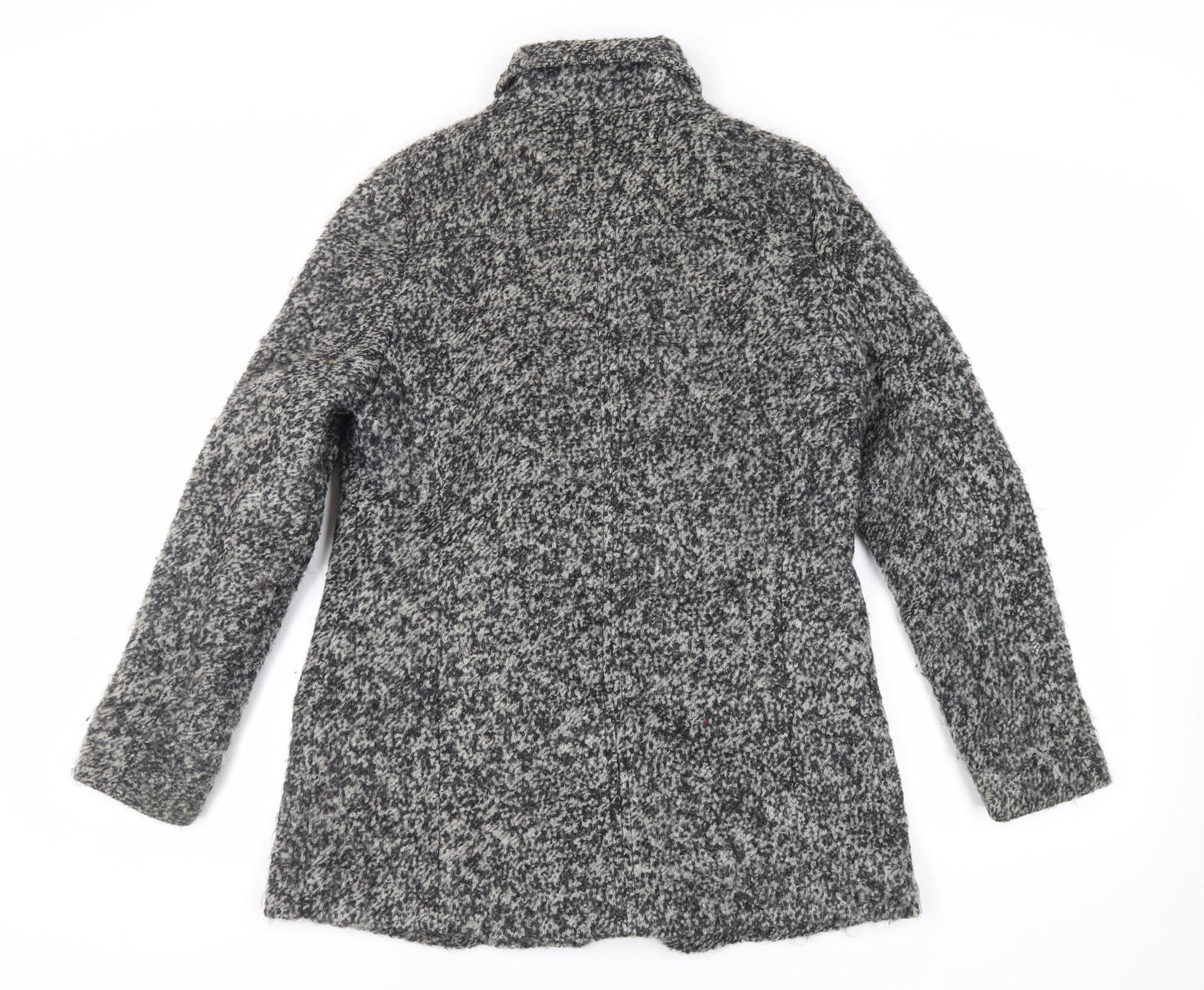 H&M Womens Grey Overcoat Coat Size 12 Zip