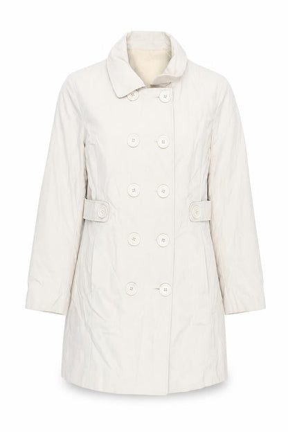 Kosha Womens Beige Overcoat Coat Size 14 Button
