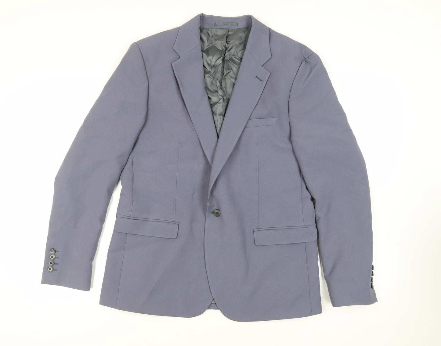 Mens UK Size 44 River Island Regular Blue Suit Jacket