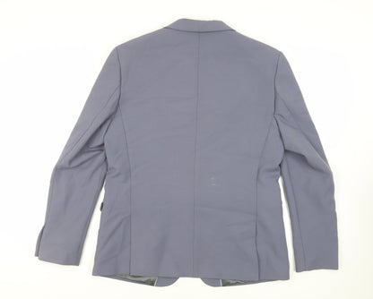Mens UK Size 44 River Island Regular Blue Suit Jacket