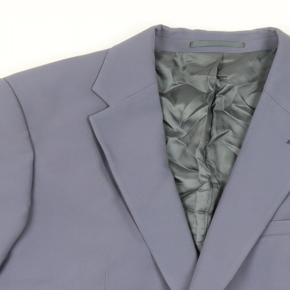 Mens UK Size 44 River Island Regular Blue Suit Jacket