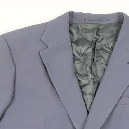 Mens UK Size 44 River Island Regular Blue Suit Jacket