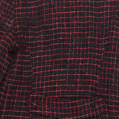 J.Taylor Womens Black Check Overcoat Coat Size 14 Button