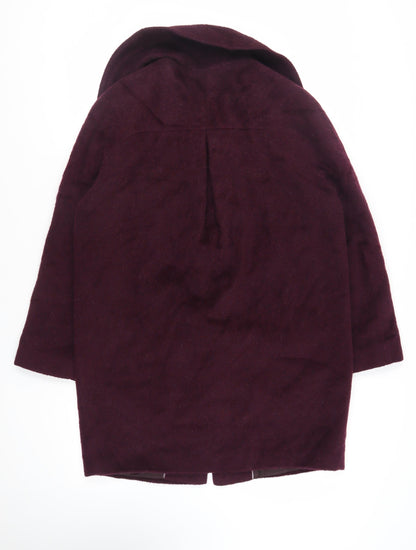 John Lewis Womens Purple Overcoat Coat Size 14 Snap