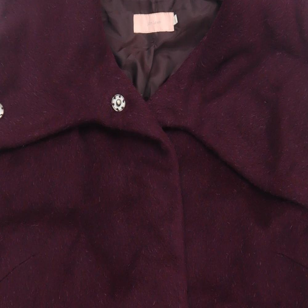 John Lewis Womens Purple Overcoat Coat Size 14 Snap