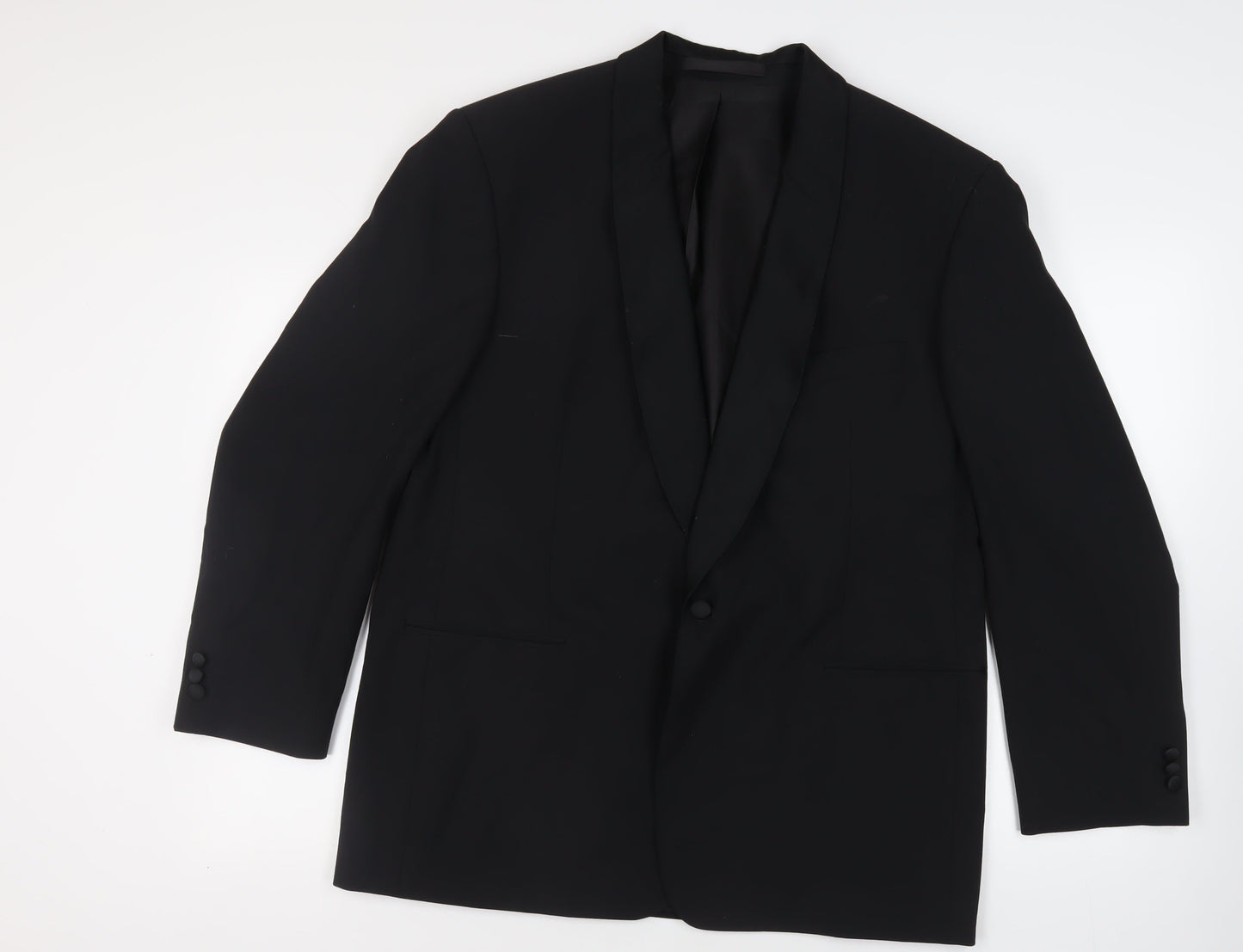 Mens UK Size 46 Marks and Spencer Regular Black Suit Tuxedo