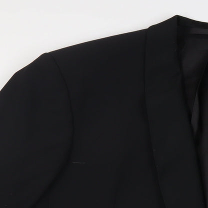 Mens UK Size 46 Marks and Spencer Regular Black Suit Tuxedo