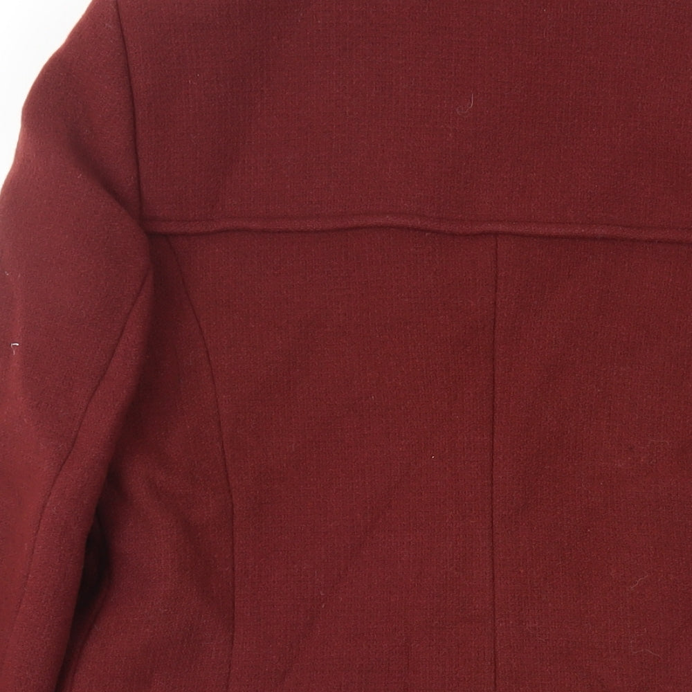 Trench & Coat Womens Red Overcoat Coat Size 12 Zip