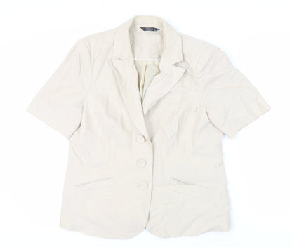 Bonmarché Womens Beige Jacket Blazer Size 16 Button