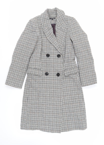 Womens UK Size 4 Topshop Grey Pea Coat