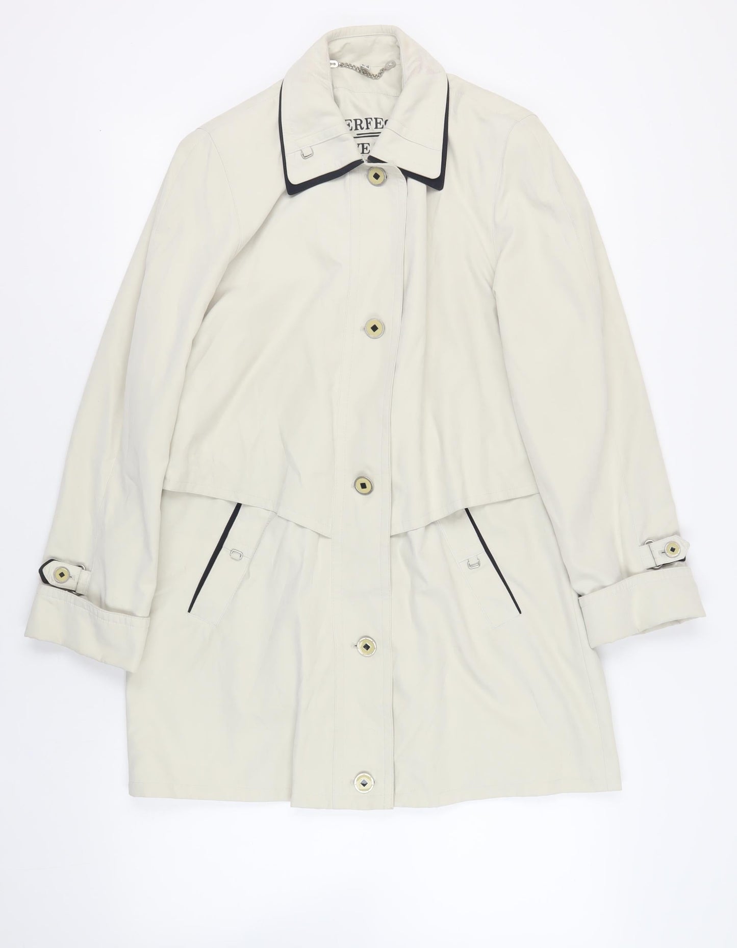 Perfect Wear Womens Beige Jacket Size 8 Buckle
