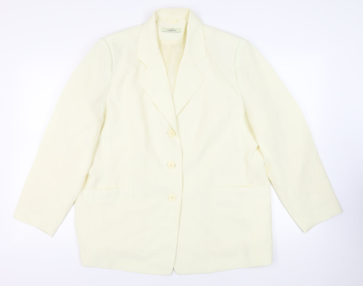 Classics Womens Ivory Jacket Blazer Size 20 Button