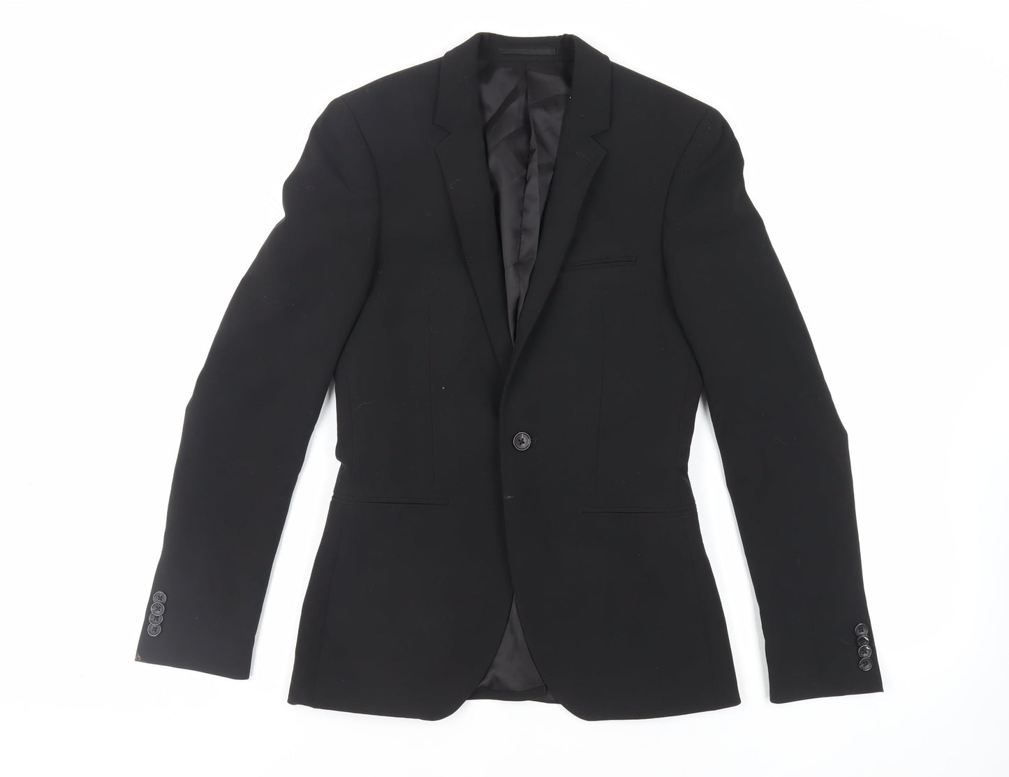 Mens UK Size 34 Topman Regular Black Suit Jacket