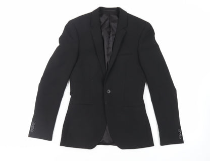 Mens UK Size 34 Topman Regular Black Suit Jacket
