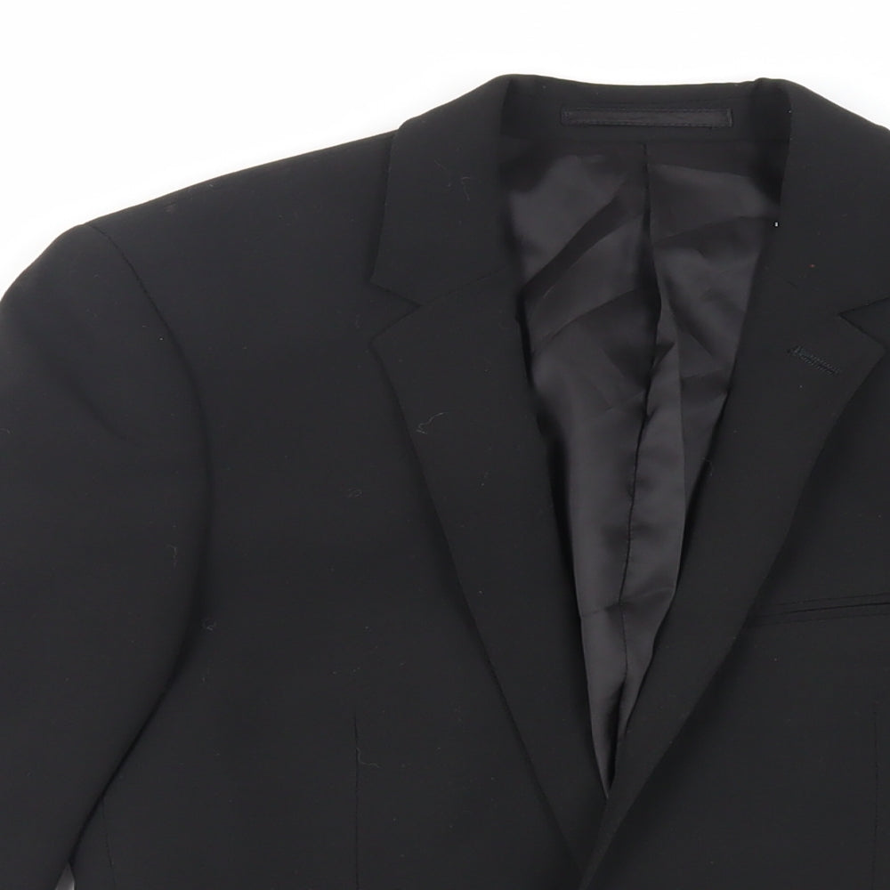Mens UK Size 34 Topman Regular Black Suit Jacket