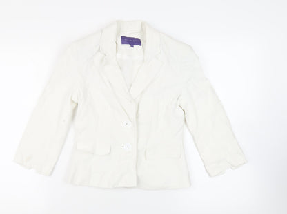 Autonomy Womens White Jacket Blazer Size 8 Button