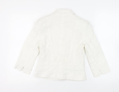 Autonomy Womens White Jacket Blazer Size 8 Button