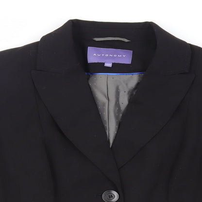 Autonomy Womens Black Jacket Blazer Size 12 Button