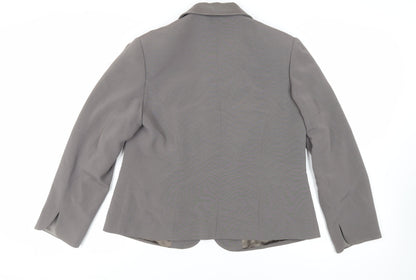 Chesca Womens Grey Jacket Blazer Size 14 Button
