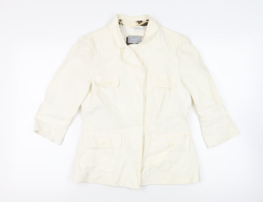 Per Una Womens Ivory Jacket Blazer Size 10 Button