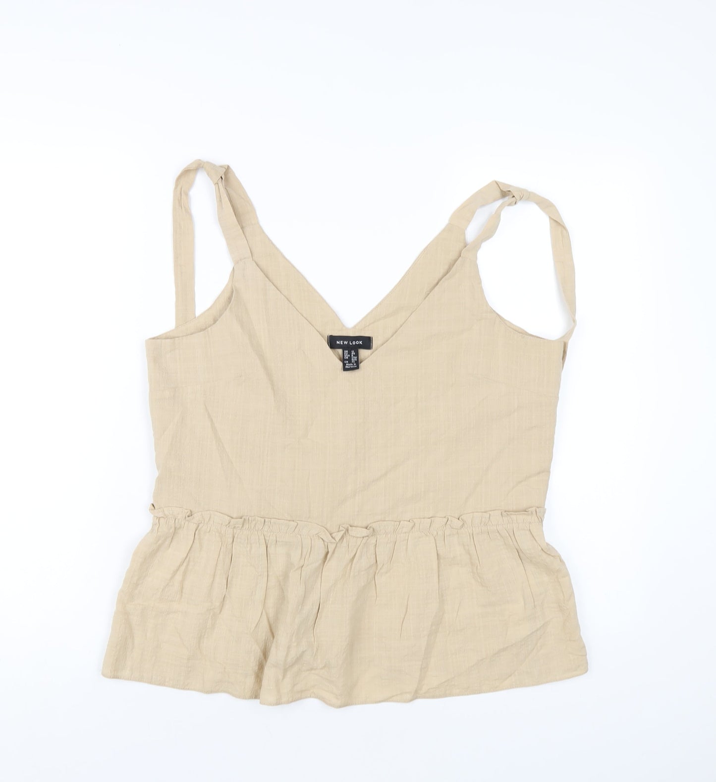 Womens UK Size 12 New Look Beige Basic Tank