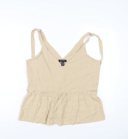 Womens UK Size 12 New Look Beige Basic Tank